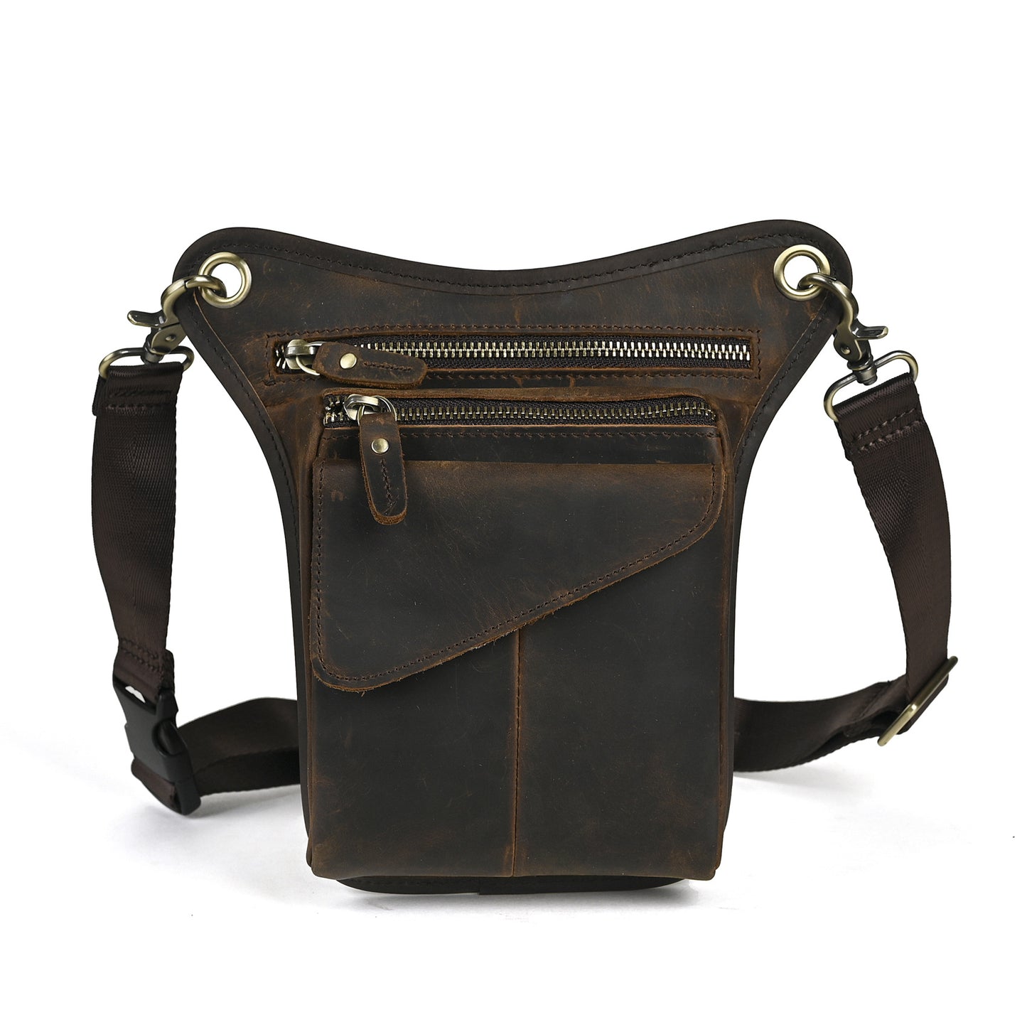 Men's First Layer Oil Waxed Leather Cowhide Trendy Bags