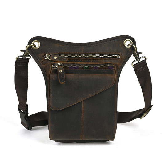Men's First Layer Oil Waxed Leather Cowhide Trendy Bags