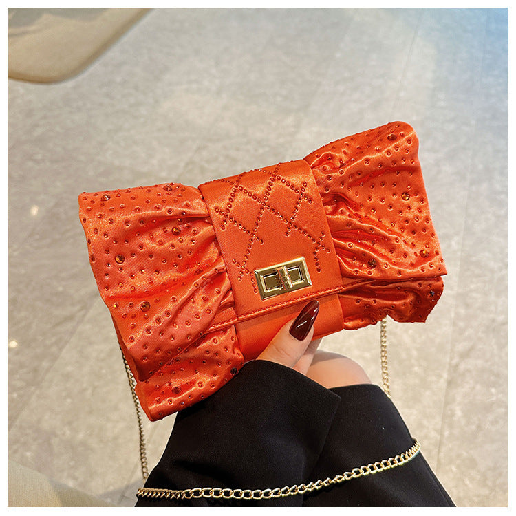 Bow Full Diamond Light Luxury Banquet Clutch Dinner Bag