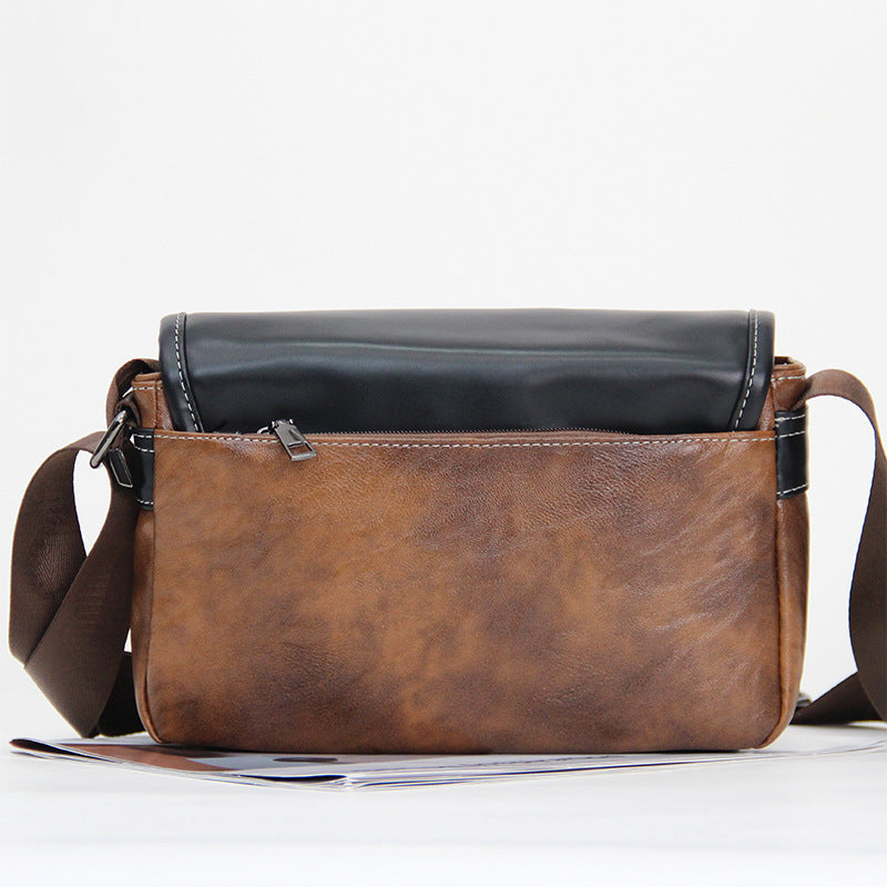 Men's Fashionable Man Personalized Horizontal Commute Leisure Korean Style Men's Shoulder Bag
