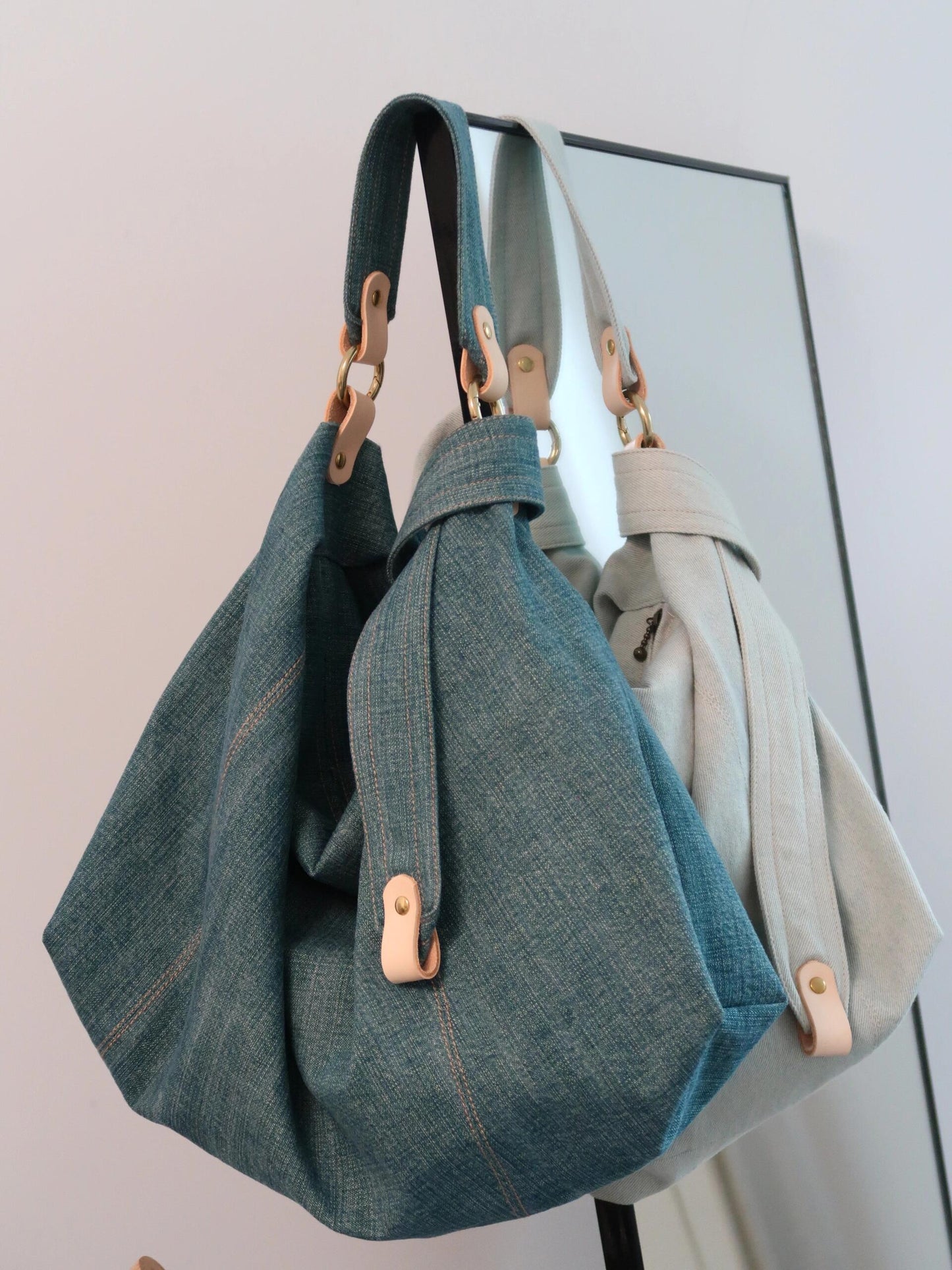 Capacity Advanced Denim Hand-held Simple Underarm Women's Shoulder Bag