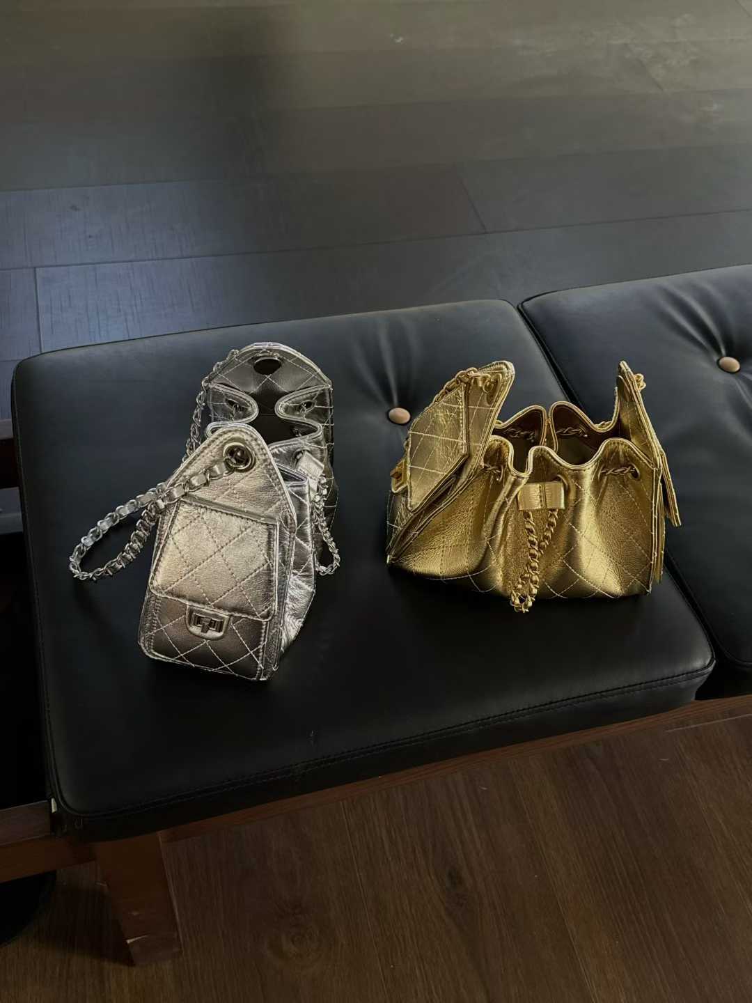 Genuine Leather Classic Style Hippie Underarm Gilded Sier Women's Shoulder Bag
