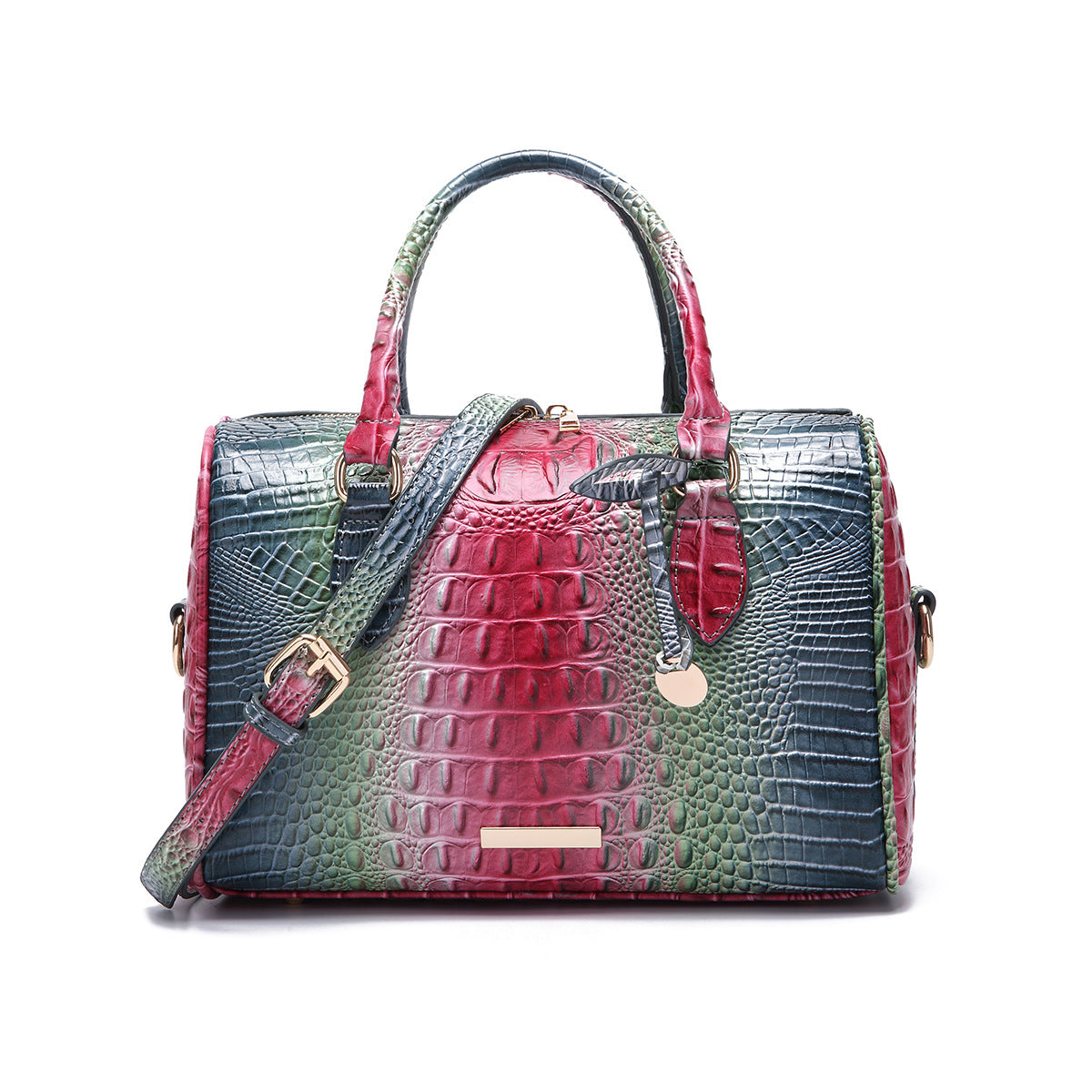 Women's Portable Underarm Vintage Brahmin Crocodile Pattern Bags