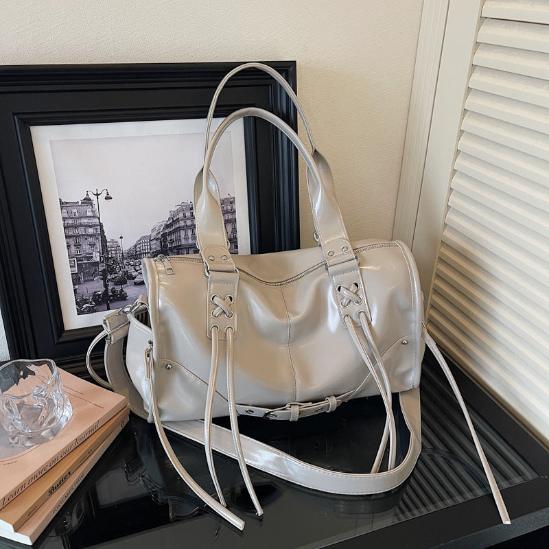 Women's Trendy Large Capacity Tassel Motorcycle Fashion Tote Bag
