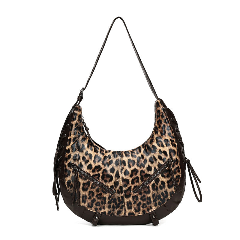 Women's Fashion Dumpling Crescent Underarm Leopard Cross Women's Shoulder Bag