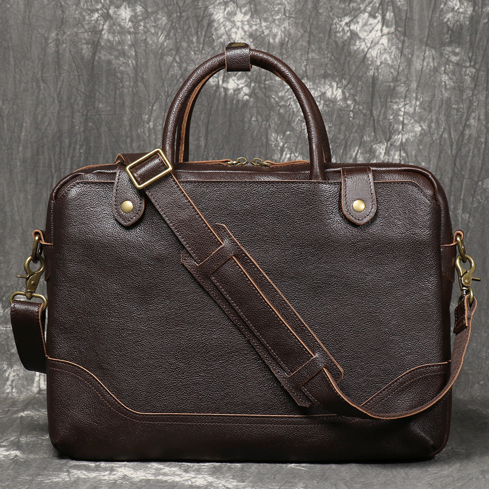 Men's Business Cowhide Large Capacity Computer Men's Handbags