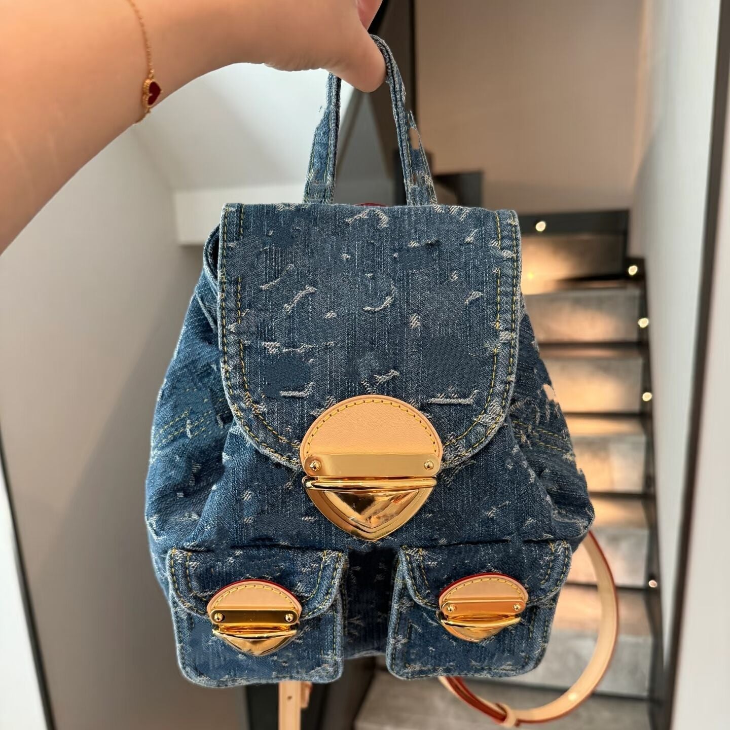 Creative Boston Denim Large Pillow Trendy Women's Handbag