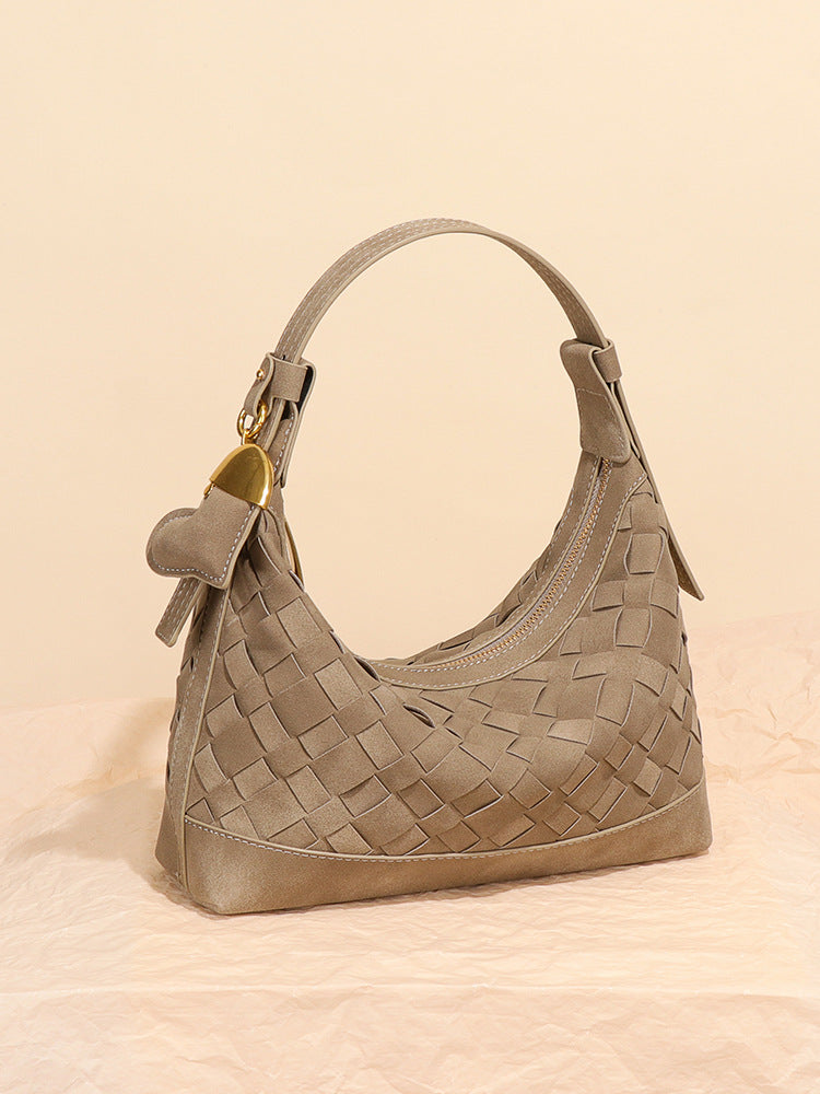 Women's Woven Underarm Suede Hand Carrying Selenodont Women's Shoulder Bag
