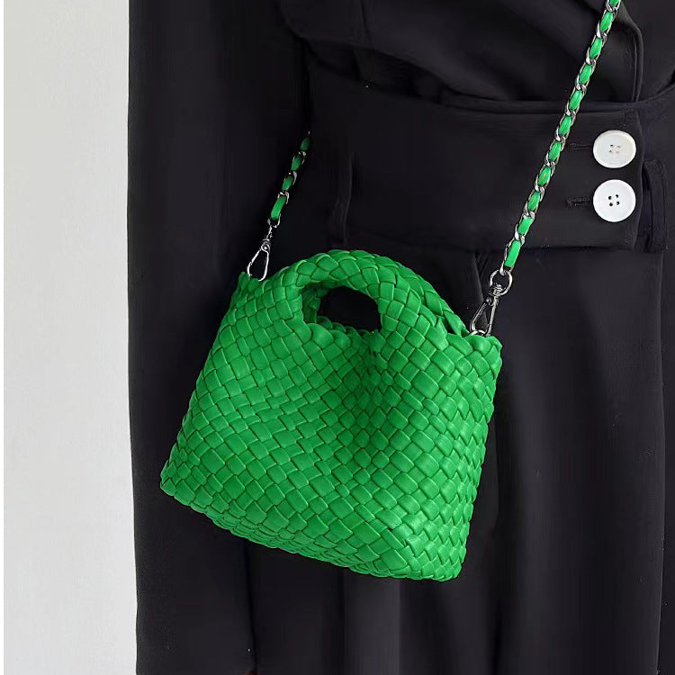 Women's Pretty Hand-woven Vegetable Basket Chain Women's Shoulder Bag