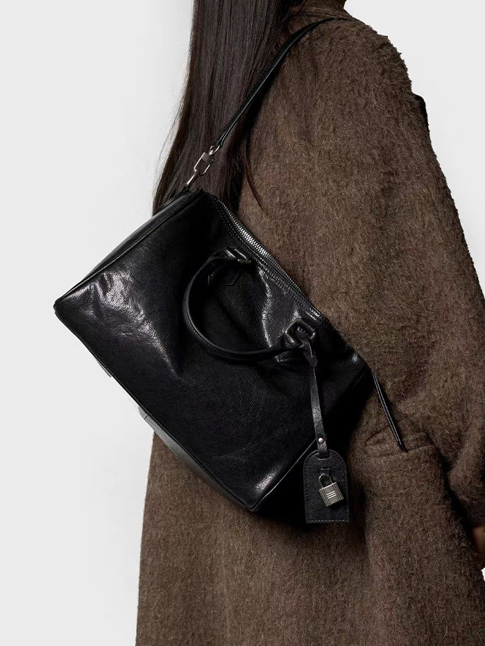Boston Leather Pillow High-grade Simple Commute Bags