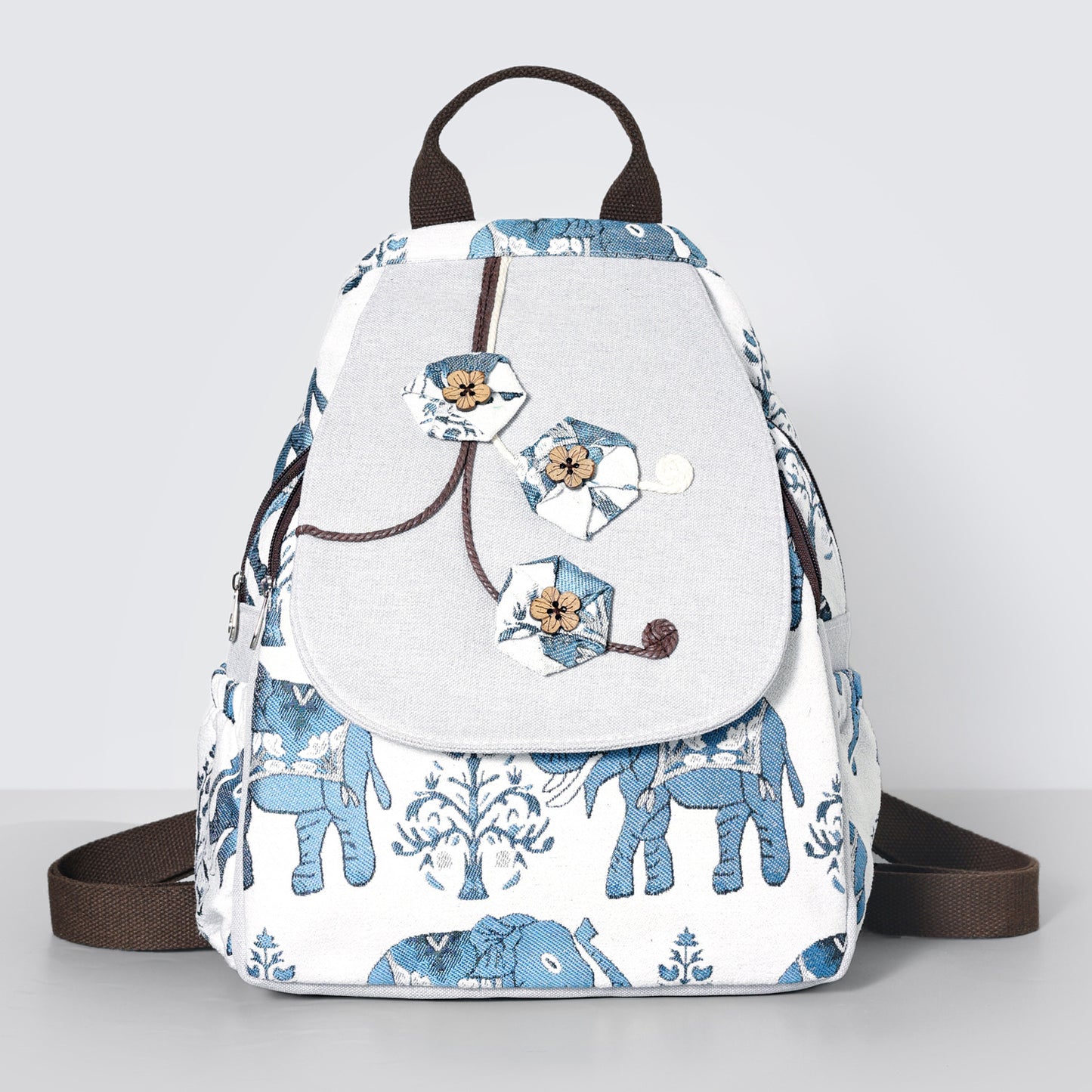 Women's Ethnic Style Hand-woven Canvas Elephant Embroidery Artistic Bags