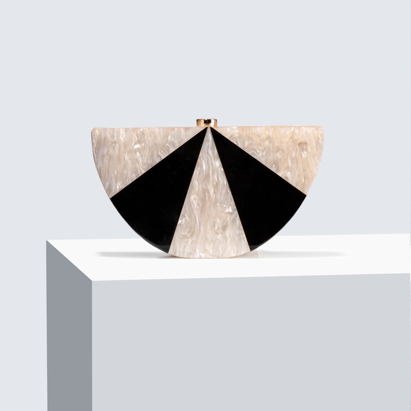 Women's Semicircle Stitching Acrylic Fashion Wedding Clutch Dinner Bag