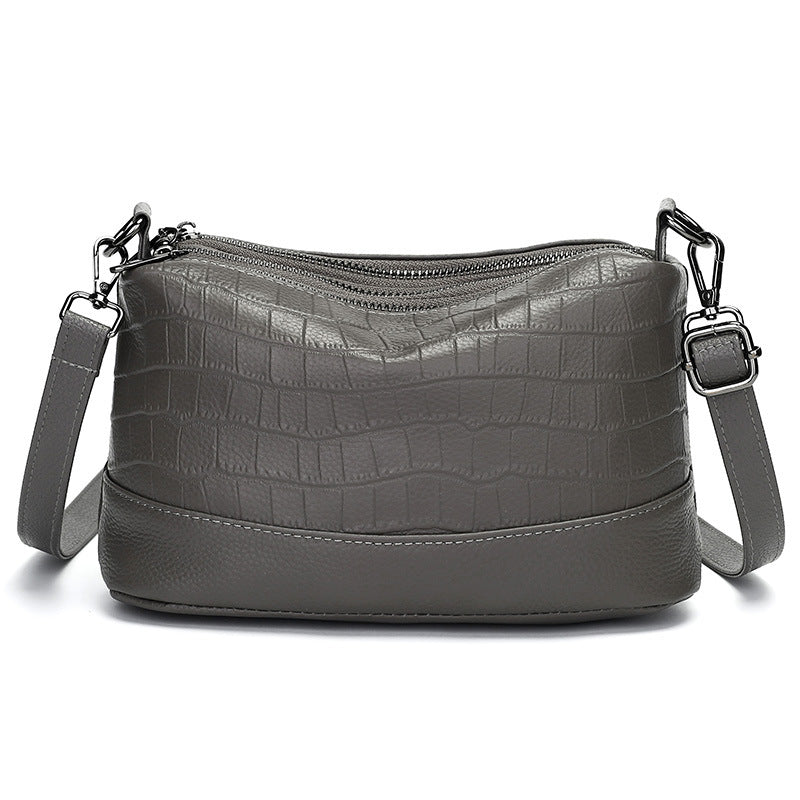 Women's Genuine Leather Large Capacity Stone Pattern Bags
