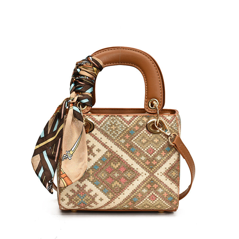 Women's Fashion Niche Printed Design High-grade Temperament Women's Handbag
