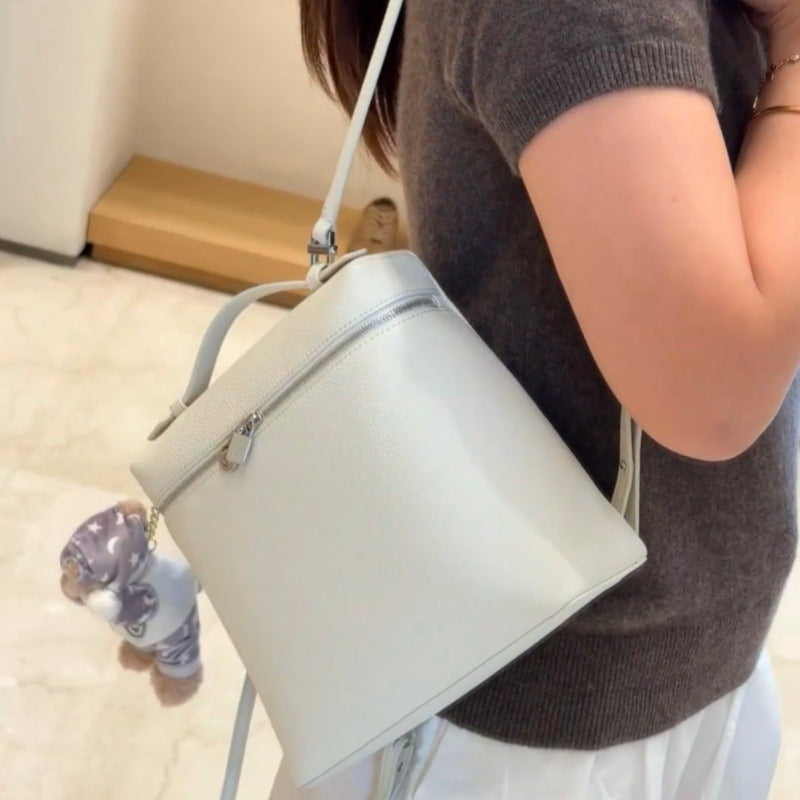 Women's High-grade Large Capacity Portable Lychee Pattern Women's Messenger Bag