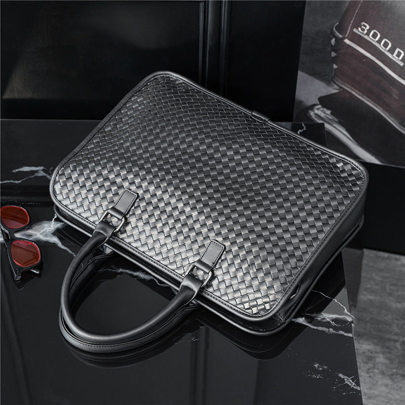 Pretty Men's Fashion Woven Korean Business Men's Tote