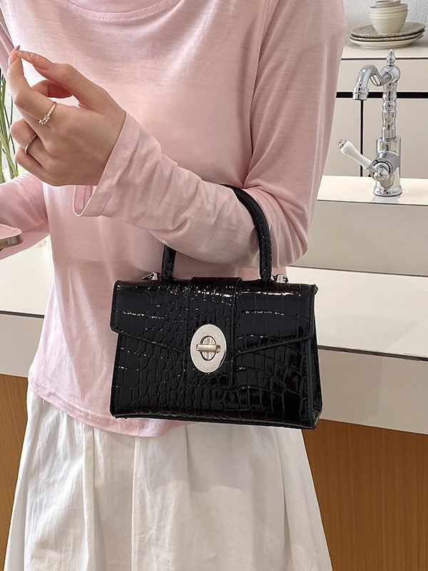 Women's Niche Advanced Texture Portable Crocodile Pattern Small Square Bag