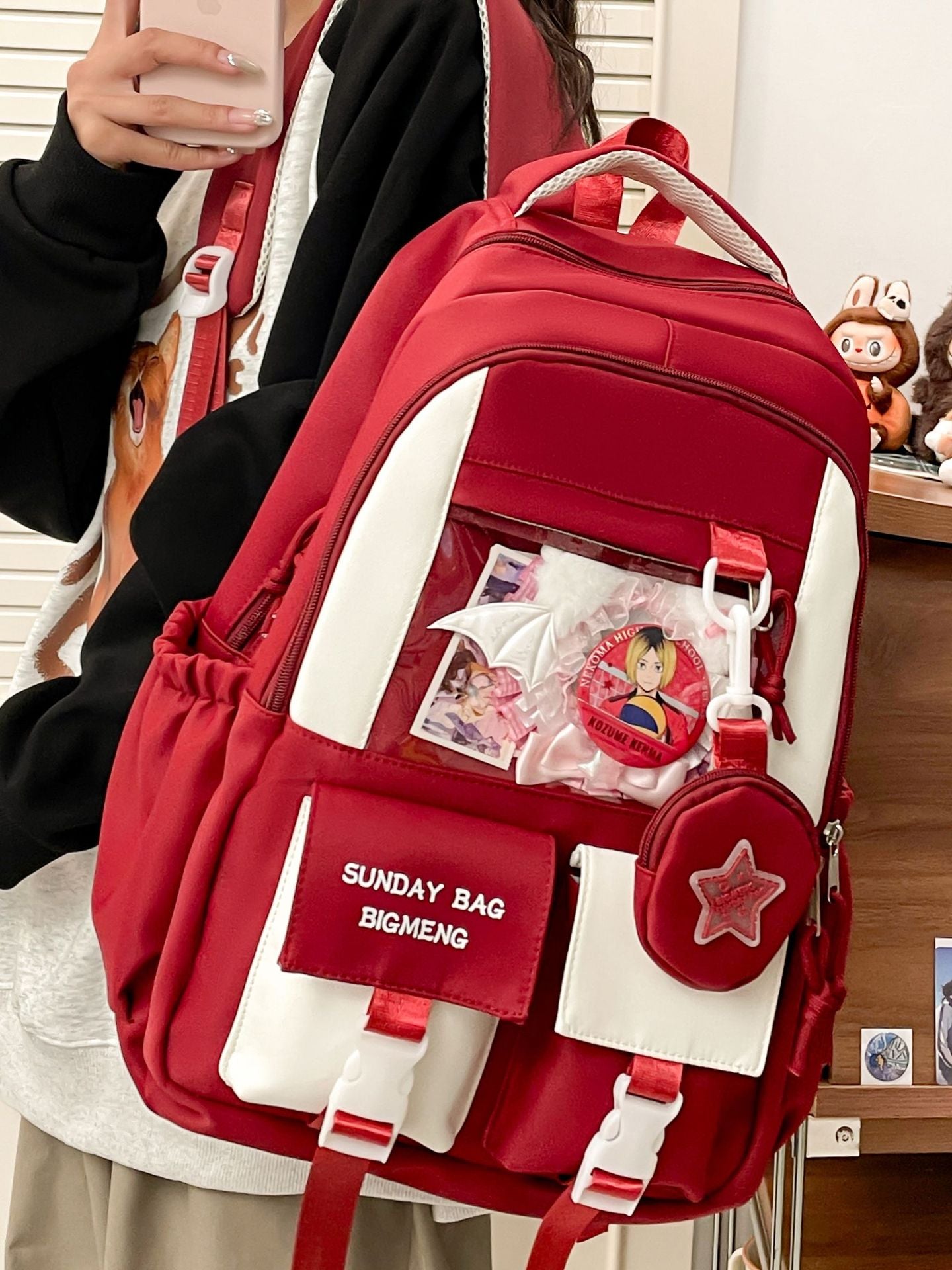 Good-looking Large Capacity Cartoon Female Burden Reduction Backpacks