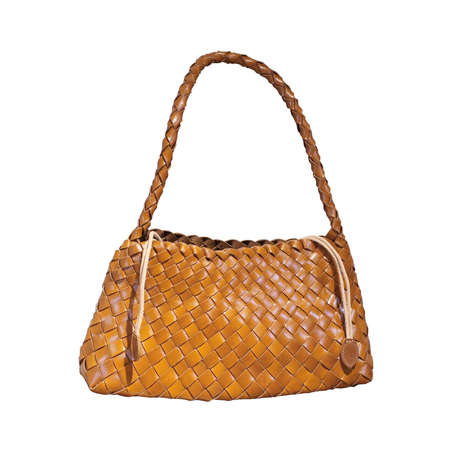 First Layer Cowhide Woven French Handmade Genuine Leather Fashion Retro Shoulder Bags