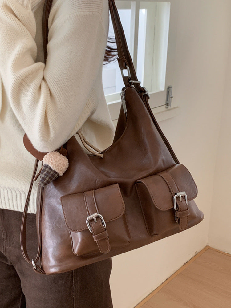 Women's Large Capacity Retro Minority Commuter Texture Backpacks