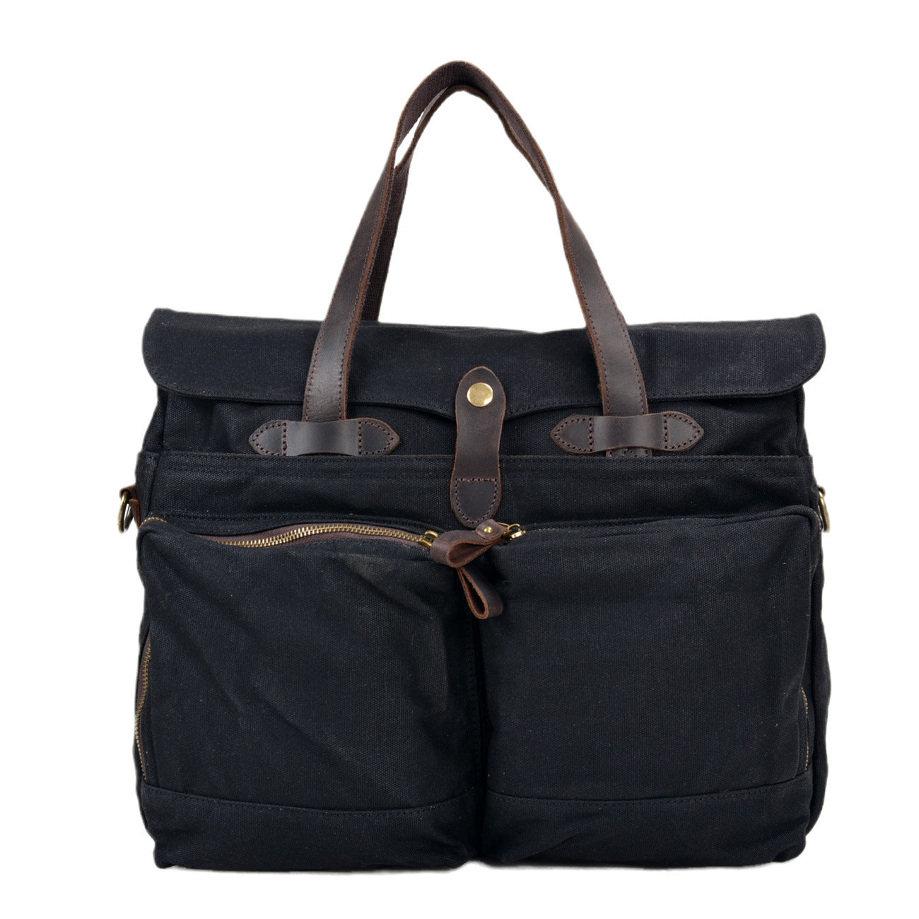 Men's Wax Canvas Waterproof Hard-wearing Portable Business Soft Men's Briefcase