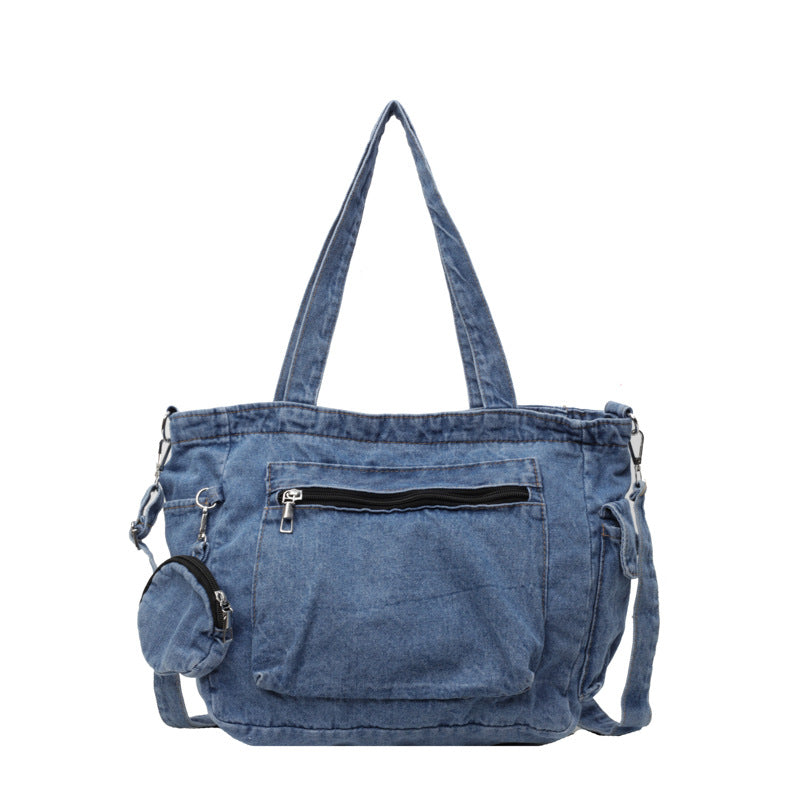 Women's Denim Canvas Large Capacity Shopping Camp Easy Matching Leisure Women's Messenger Bag
