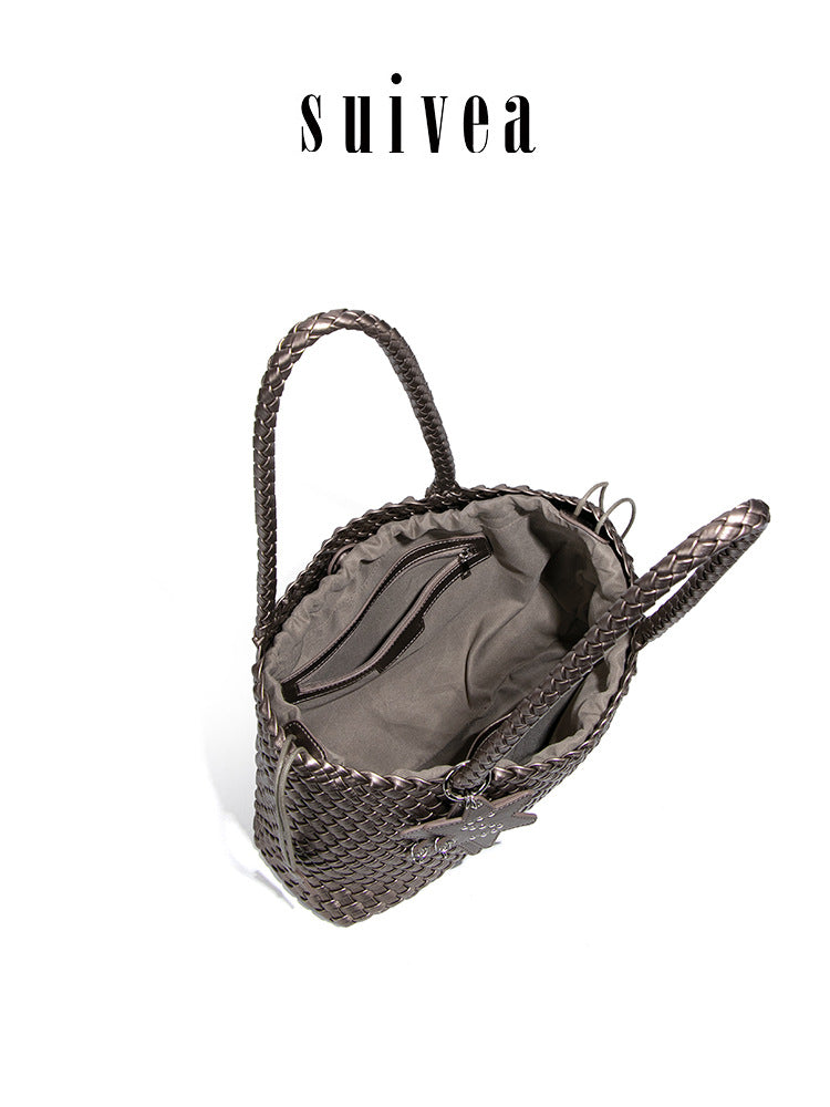Unique Woven High-grade Fashionable Drawstring Shopping Tote Bag