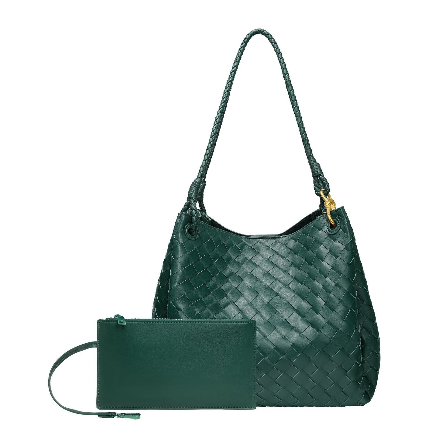 Women's Weave Plaid British Style Light Luxury Bucket Bags