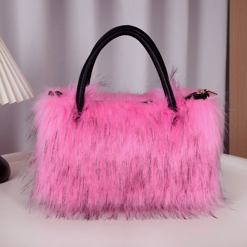 Women's Plush Fashion Imitation Fur Furry Women's Handbag