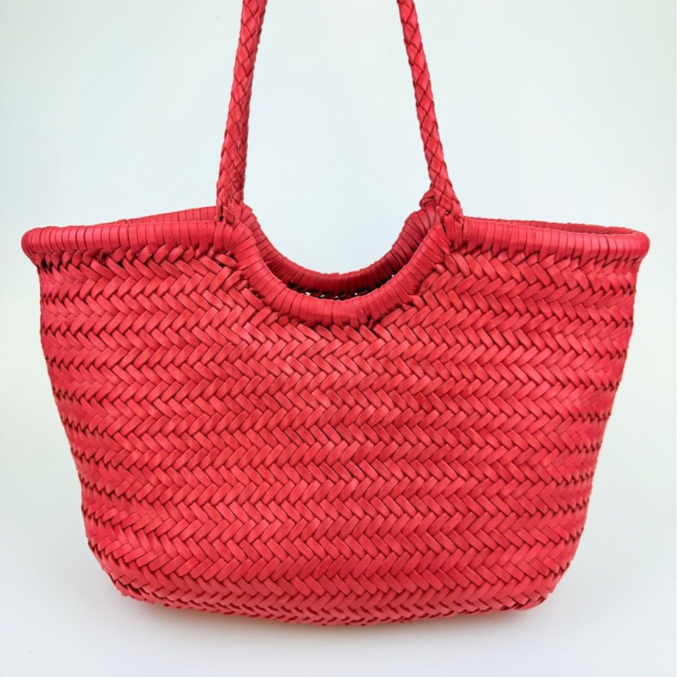 Women's First Layer Cowhide Curved Woven Genuine Leather French Vegetable Women's Shoulder Bag