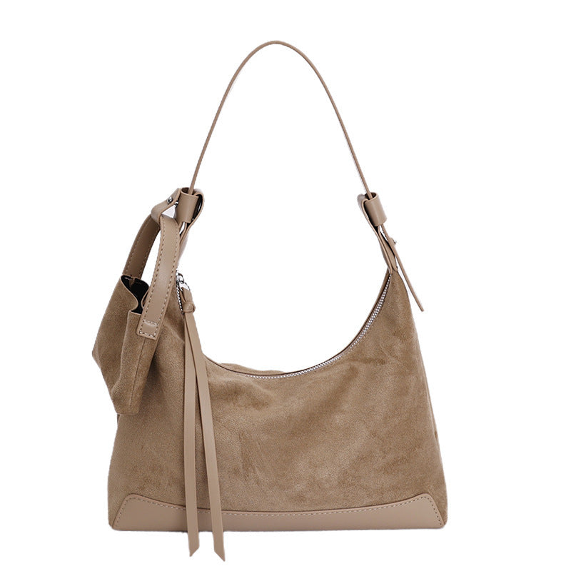 Women's Niche Retro Portable Underarm Suede Bags