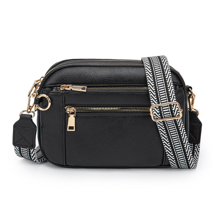 Chessboard Plaid Fashion Retro Double Zipper Women's Shoulder Bag