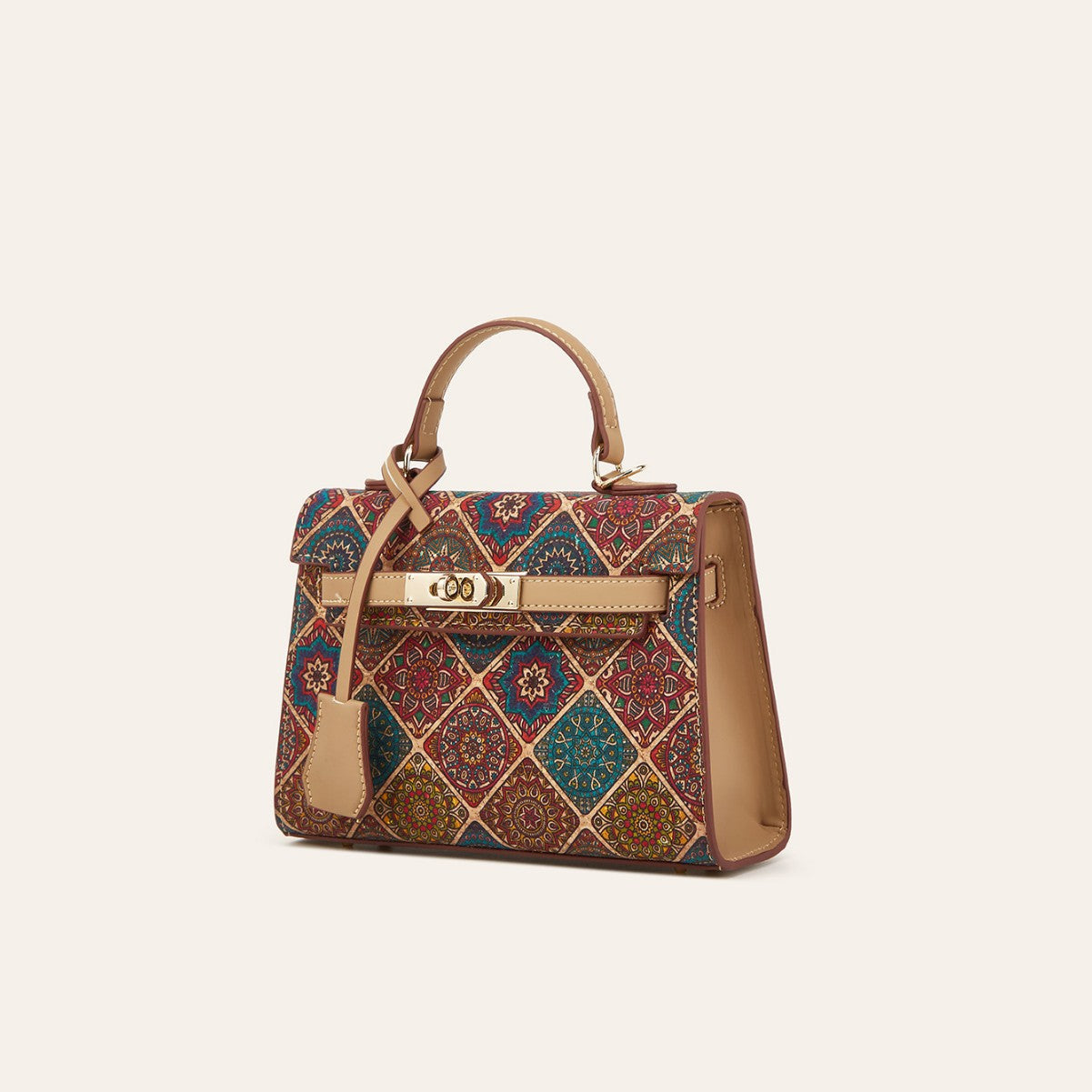 Women's Ethnic Print Cork Bark Advanced Fashion Bags