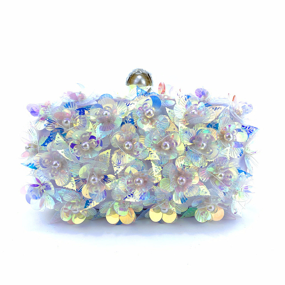 Women's Gradient Flower Sequined Clutch Party Dress Bags