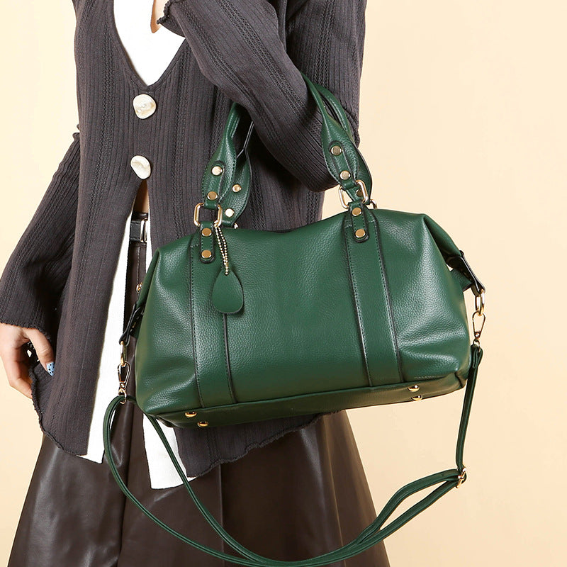 Women's Boston Solid Color Simple Commuter Soft Women's Shoulder Bag