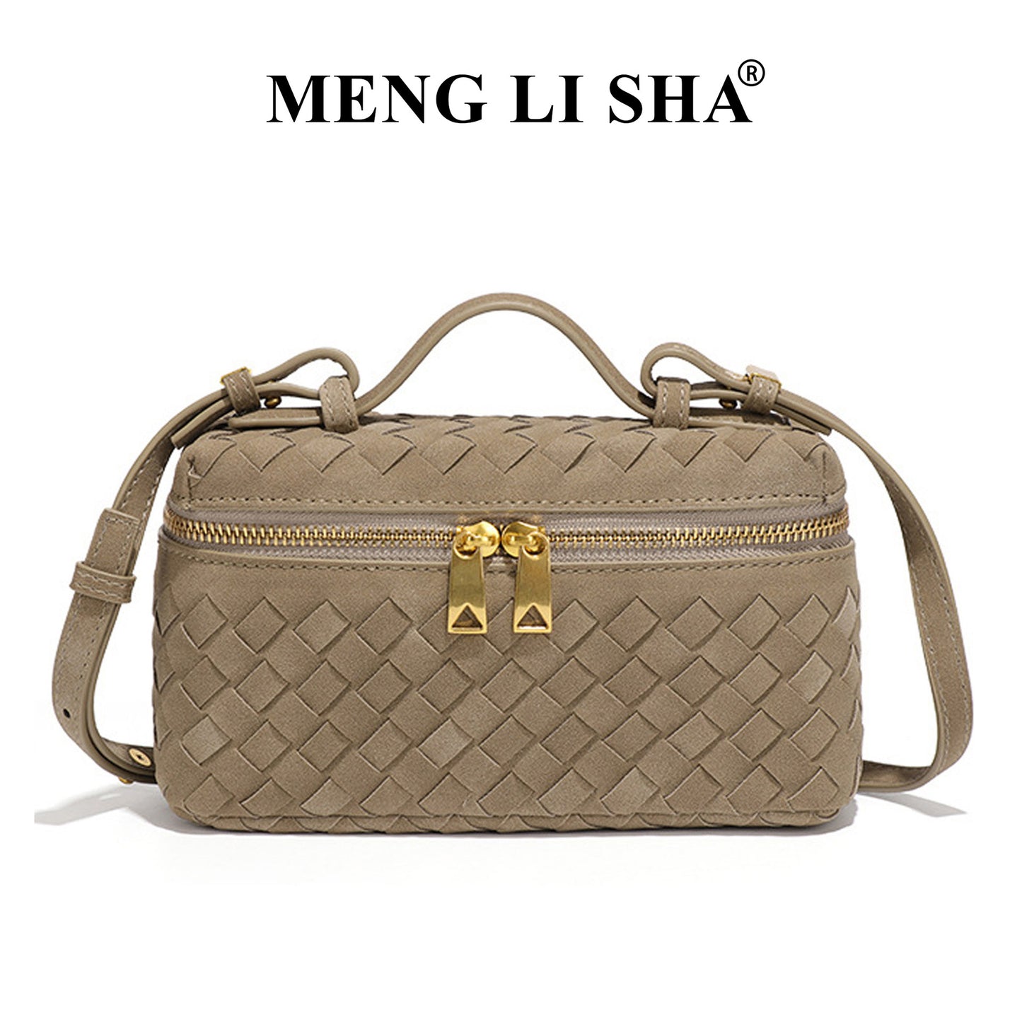 Retro Frosted Hand-woven Lunch Box Trendy Women's Shoulder Bag