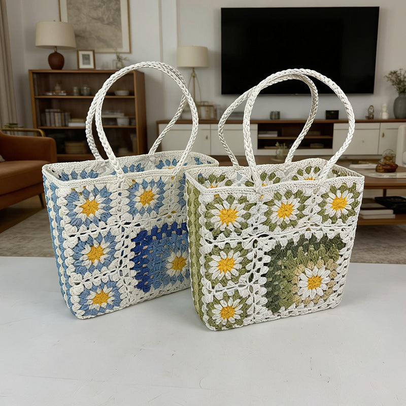 Woven Minority Fashion Retro Easy Matching Contrast Color Bags