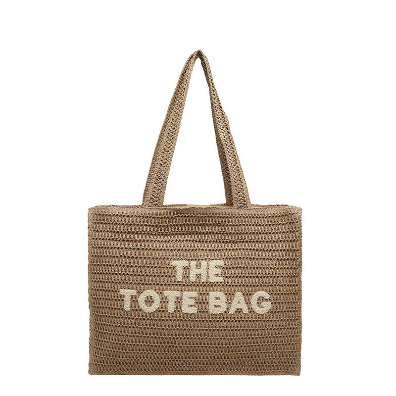 Women's Summer Large Capacity Woven Fashion Letter Bags