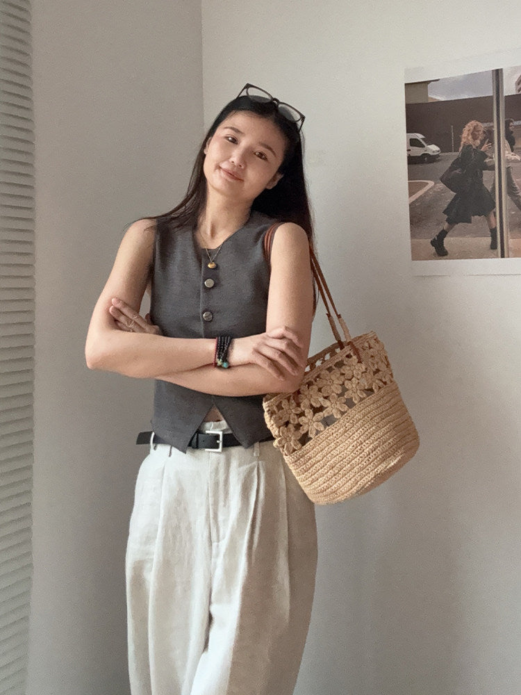Women's High Quality Raffia Summer Woven Seaside Holiday Bags