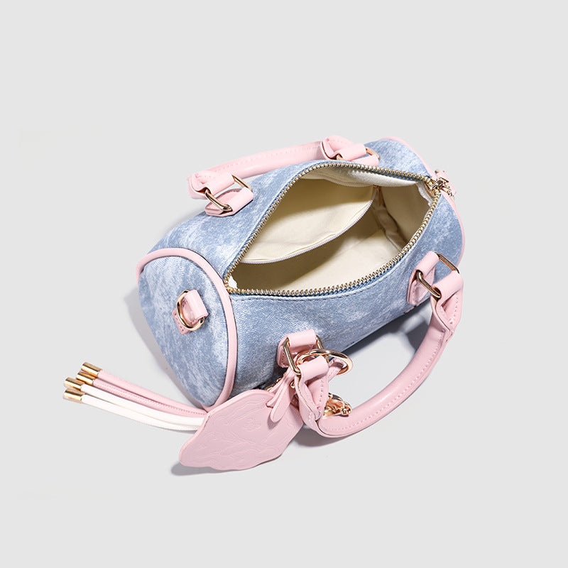 Design Denim Blue Cloth Bread Puppy Shoulder Bags