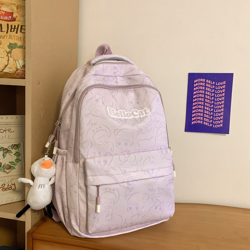 Spine Protection Burden Reduction Good-looking Junior High Large College Student Schoolbag