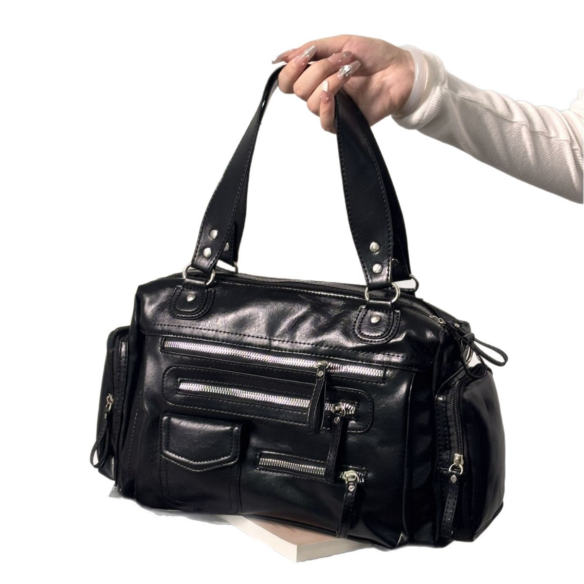 Crow Fashion Soft Leather Pocket Large Bags