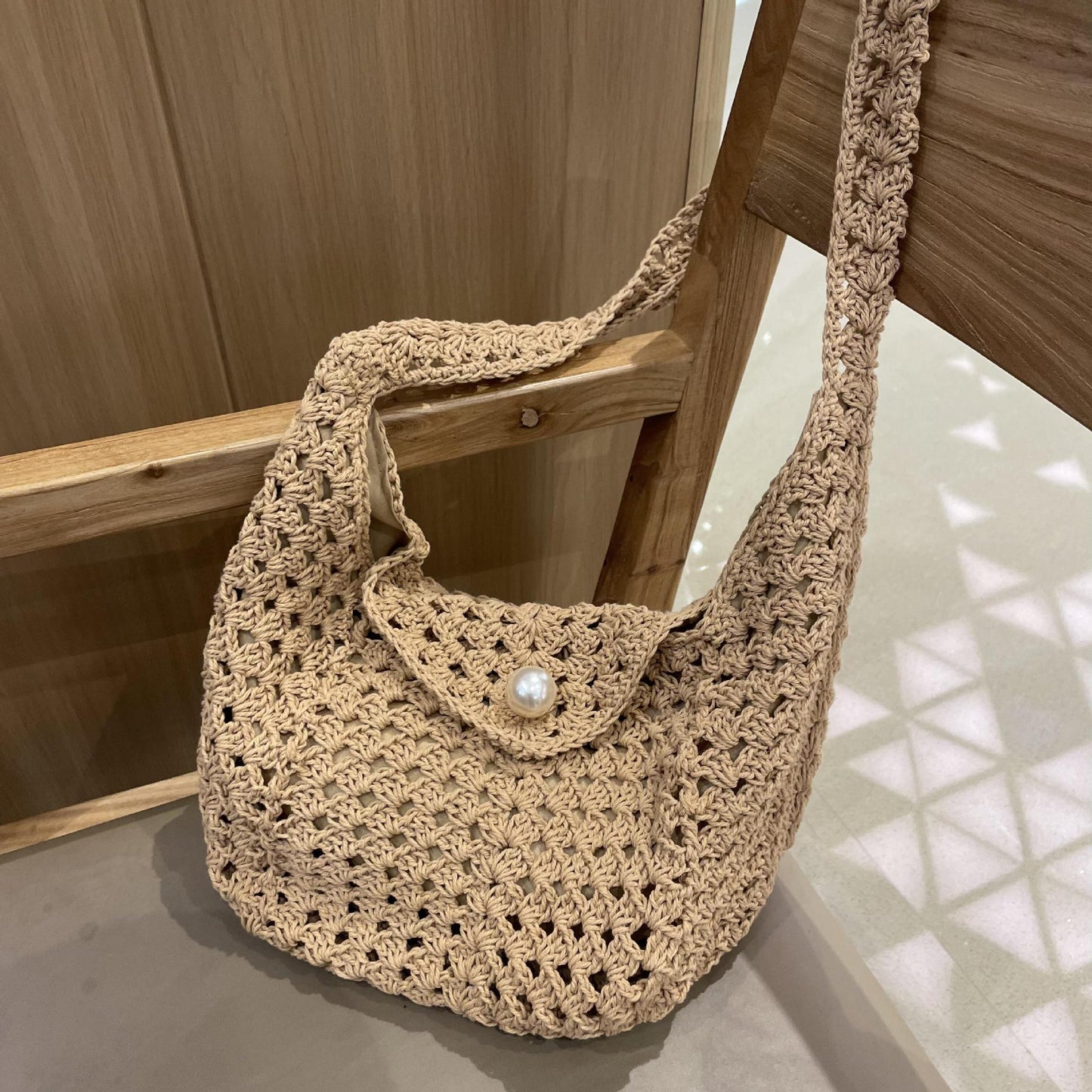 Idle Style Large Capacity Totes High-grade Woven Commuter Crocheted Postman Women's Messenger Bag