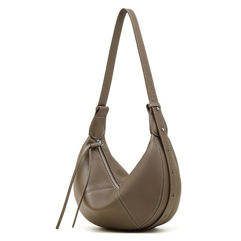 Women's Genuine Leather Underarm Large Capacity Dumpling Shoulder Bags