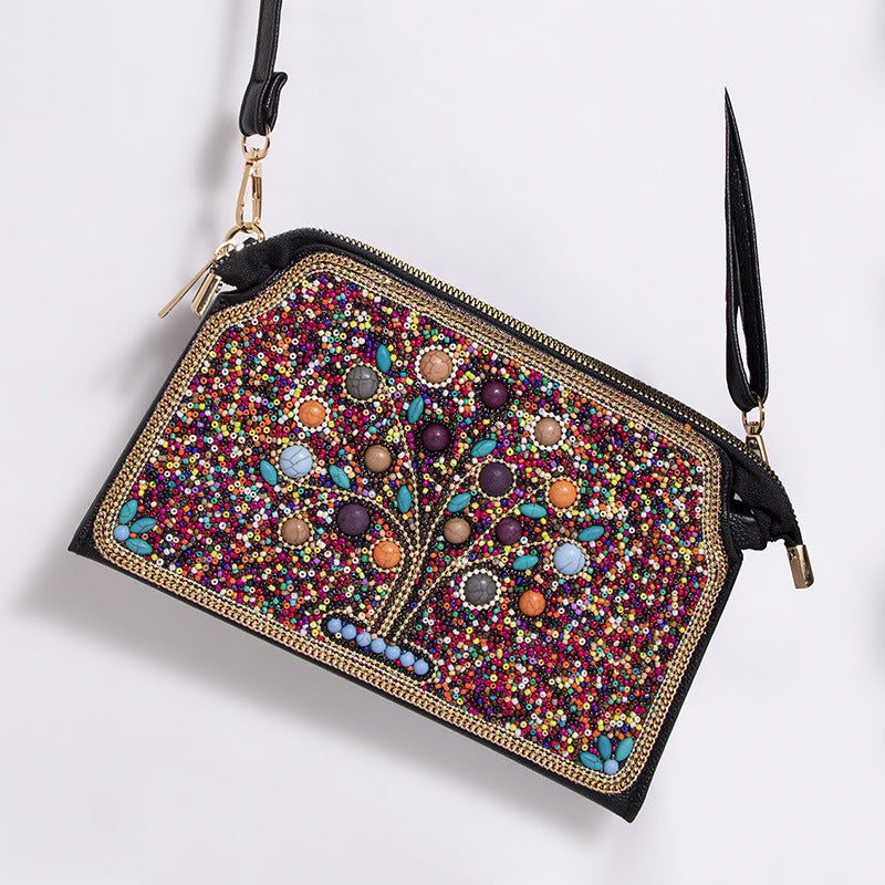 Women's Bohemian Style Bead Shell Flower Trip Bags