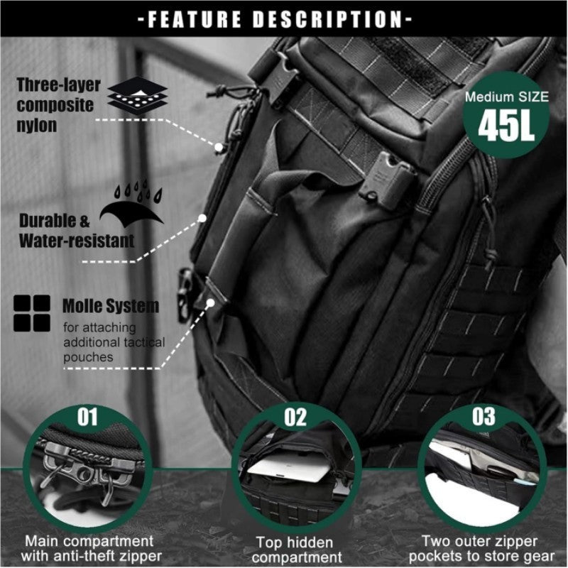 Stylish Multifunctional Camouflage Hiking Waterproof Large Outdoor Camouflage, Military Fan Bag