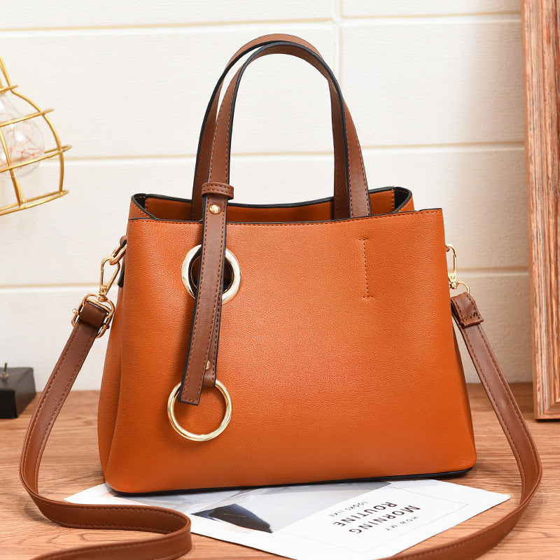Large Simple Classy Soft Leather Capacity Women's Handbag