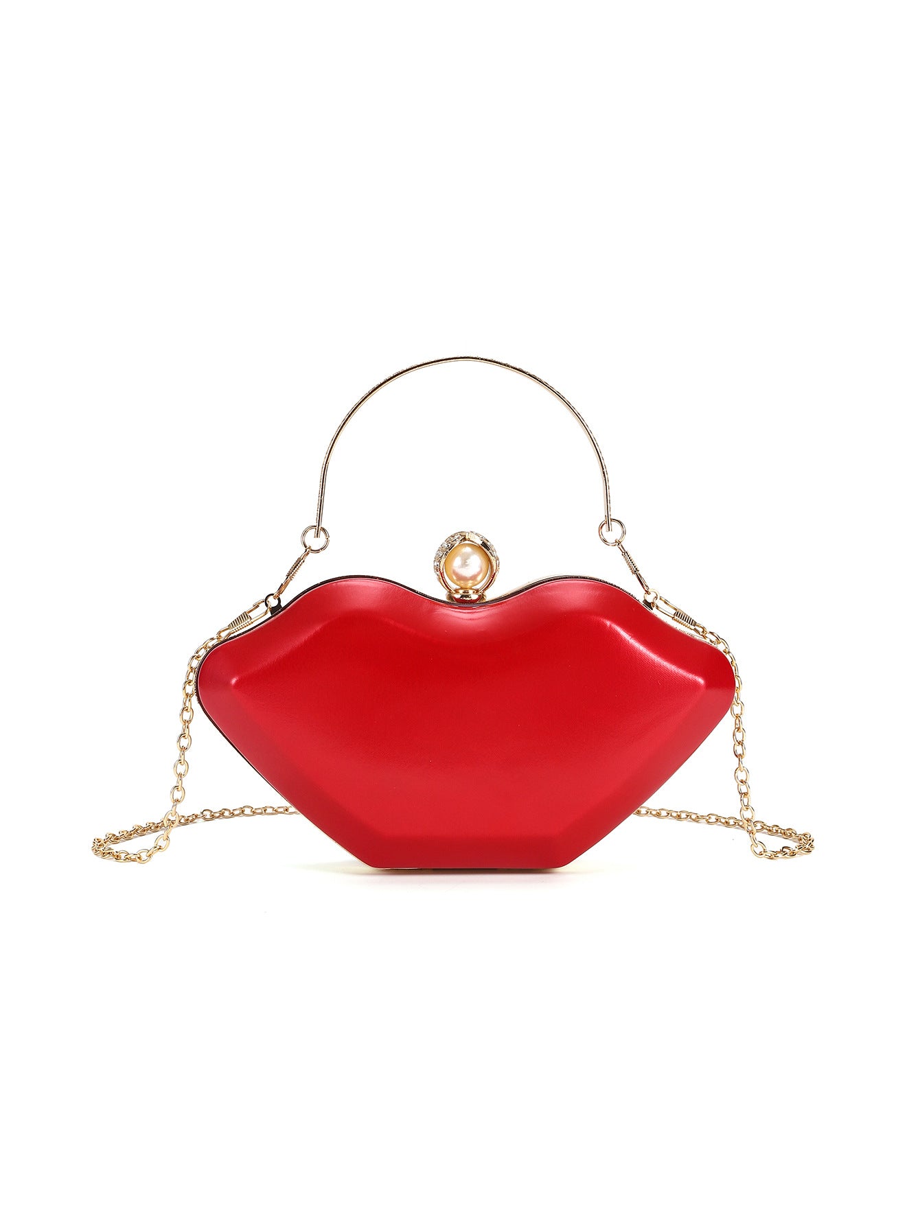 Shiny Rhinestone Lips Personalized Party Funny Valentine's Day Nightclub Dinner Bag