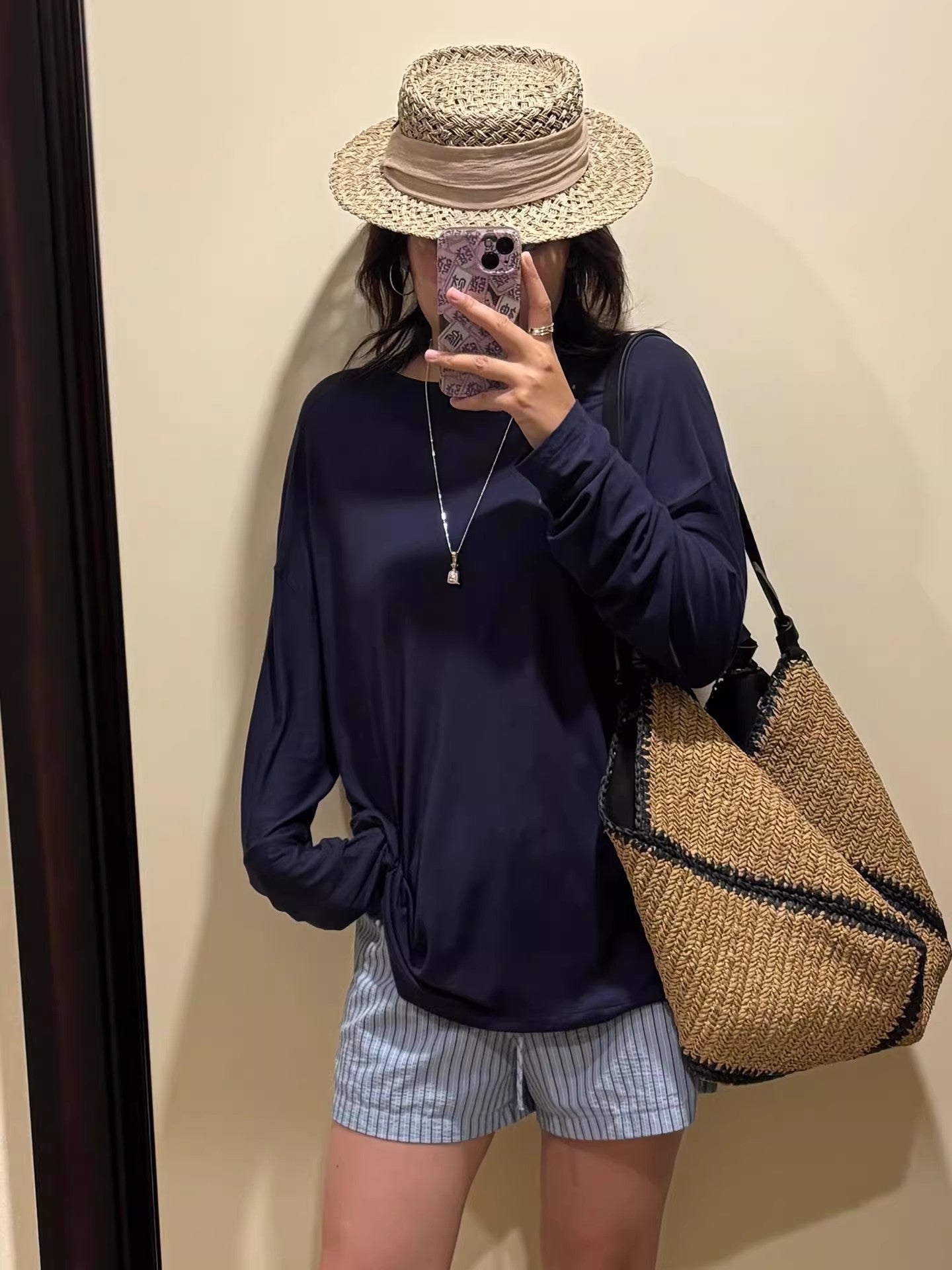 Women's Vacation Style Handmade Straw Woven Large Capacity Seaside Women's Messenger Bag