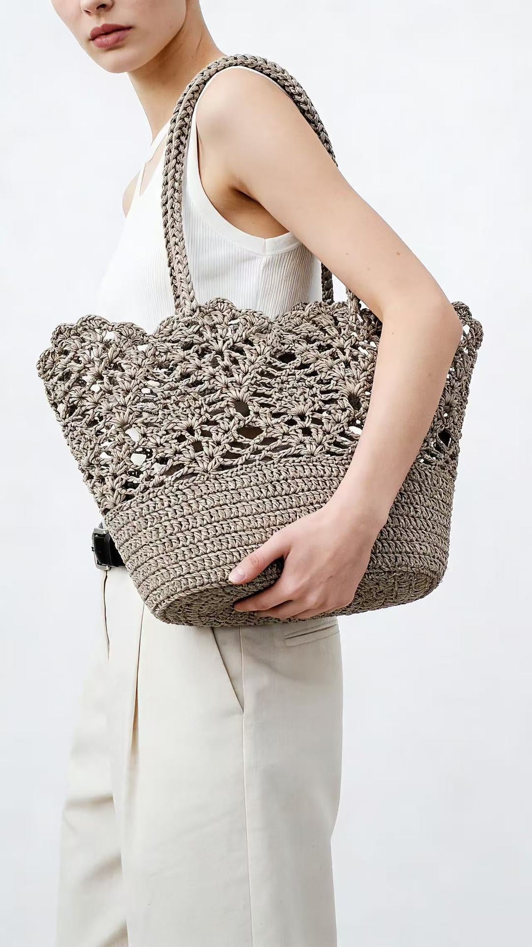 Beach Simple Hollow Knitted Handmade Crocheted Women's Handbag